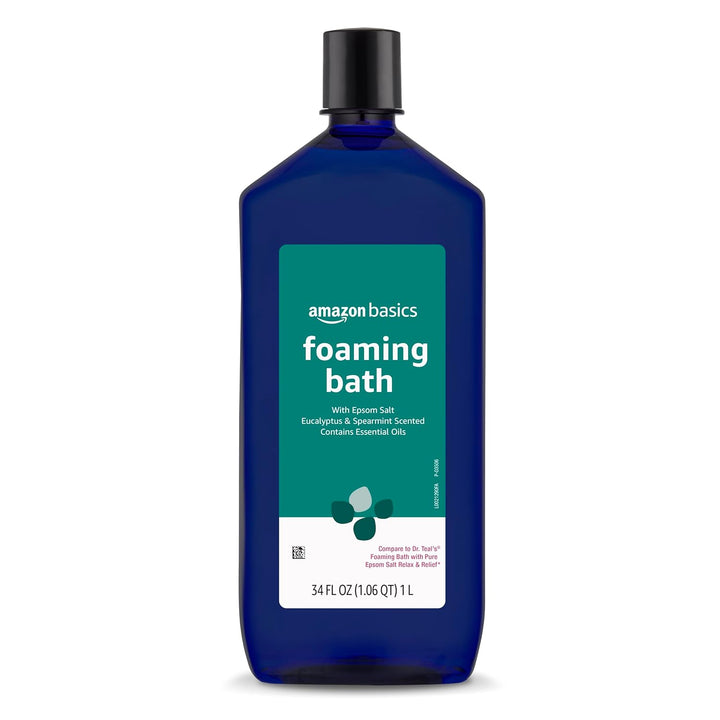 Eucalyptus & Spearmint Scented Foaming Bath with Essential Oils, 34 Fl Oz (Pack of 1) (Previously Solimo)
