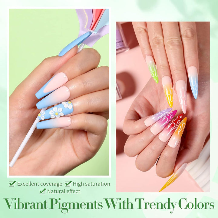 Acrylic Powder Set 36 Colors Acrylic Nail Powder Nude Pink Blue Yellow Purple Red Glitter Professional Polymer 3D Acrylic Nail Art Kit for French Nail Extension All Seasons Nail Carving