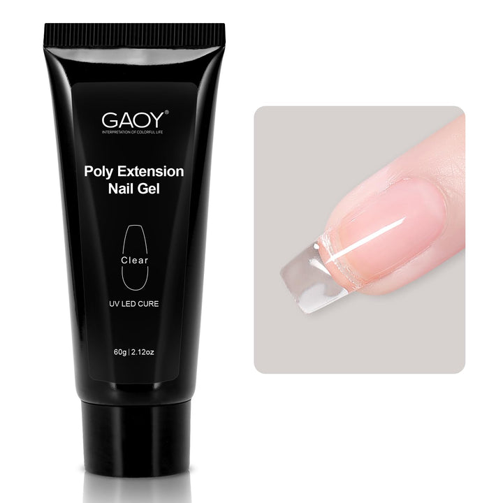 Poly Gel, 60G Nail Extension Gel, Pink Nude Builder Enhancement for Beginner & Professional Nail Art Salon DIY at Home