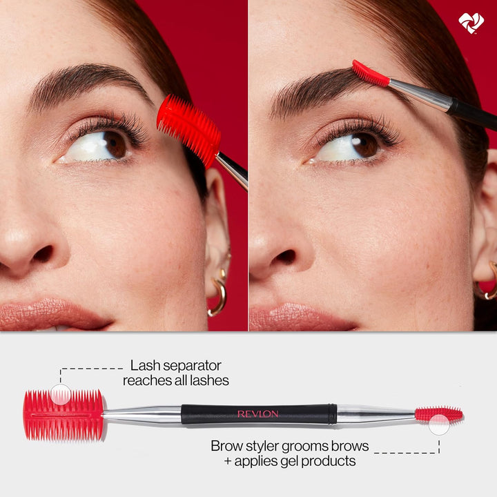 Lash & Brow Styling Tool, Dual Ended Eyelash Separator & Eyebrow Brush Spoolie, Works with Mascara & Brow Makeup, 1 Count