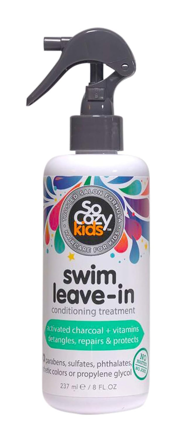 Kids Swim 3-In-1 Shampoo, Conditioner & Body Wash - 3-In-1 Combo Pool Shampoo & Conditioner for Swimmers - Salt & Chlorine Removing Activated Charcoal