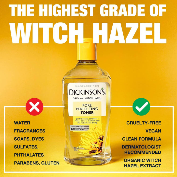 Original Witch Hazel Pore Perfecting Toner | 100% Natural Distilled Witch Hazel | America'S #1 Toner | Refines Pores | Removes Impurities & Oil | 16 Fl Oz
