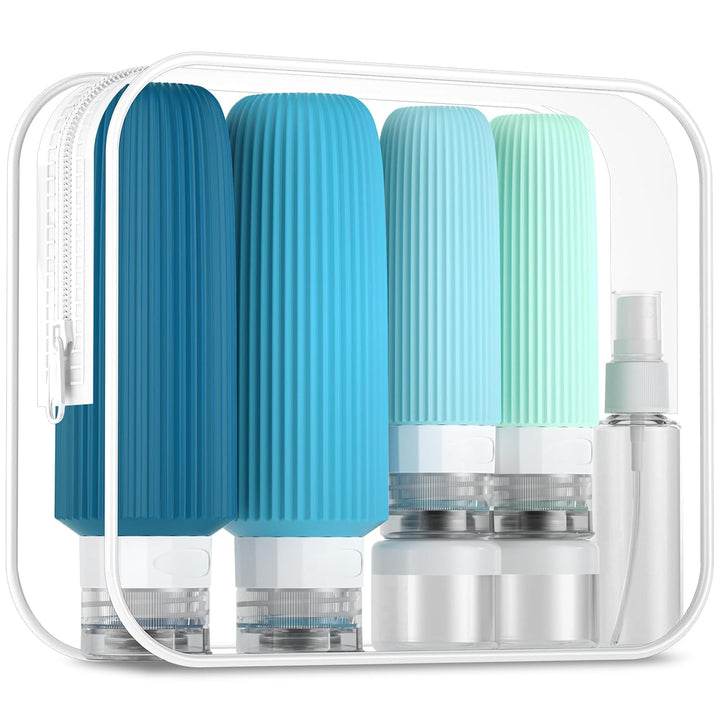 16 Pack Travel Bottles Set, TSA Approved Leak Proof Silicone Squeezable Containers for Toiletries, Refillable Travel Accessories for Conditioner, Shampoo, Lotion & Body Wash Accessories