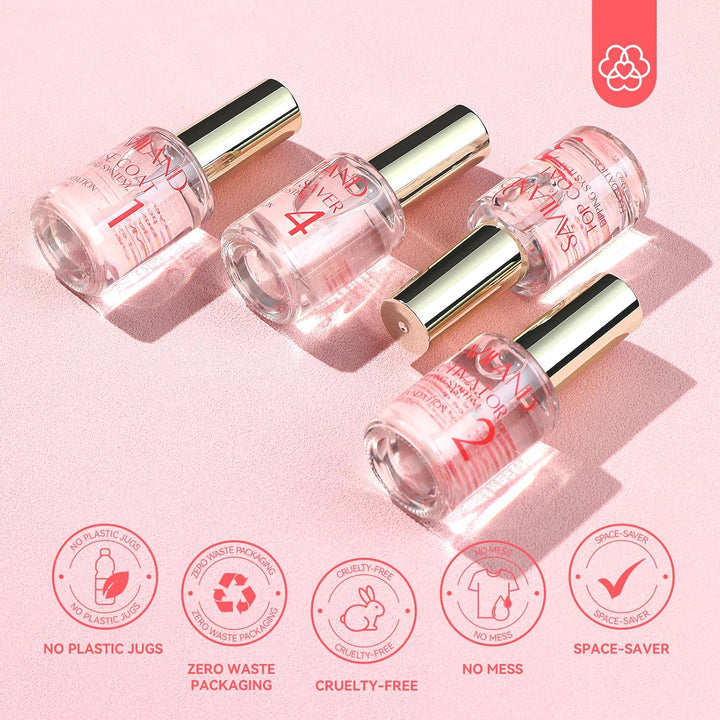 Dip Powder Liquid Set 15 Ml/0.5 Oz,10 Pcs Nail Dip Liquid Set with Base/Top Coat, Activator Brush Saver Acrylic Gel Nail File No Curing Needed DIY Home Salon Quality