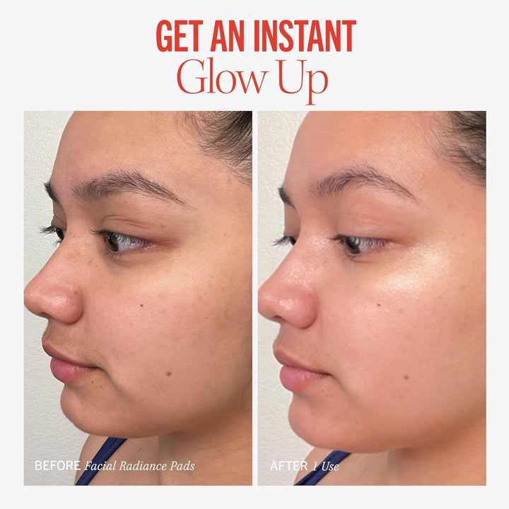 - Facial Radiance Pads with Glycolic & Lactic Acids, Daily Exfoliating Pads with AHA, Visibly Smaller Pores, Help Tone & Brighten Skin, One-Step Makeup Prep, Compostable, 60