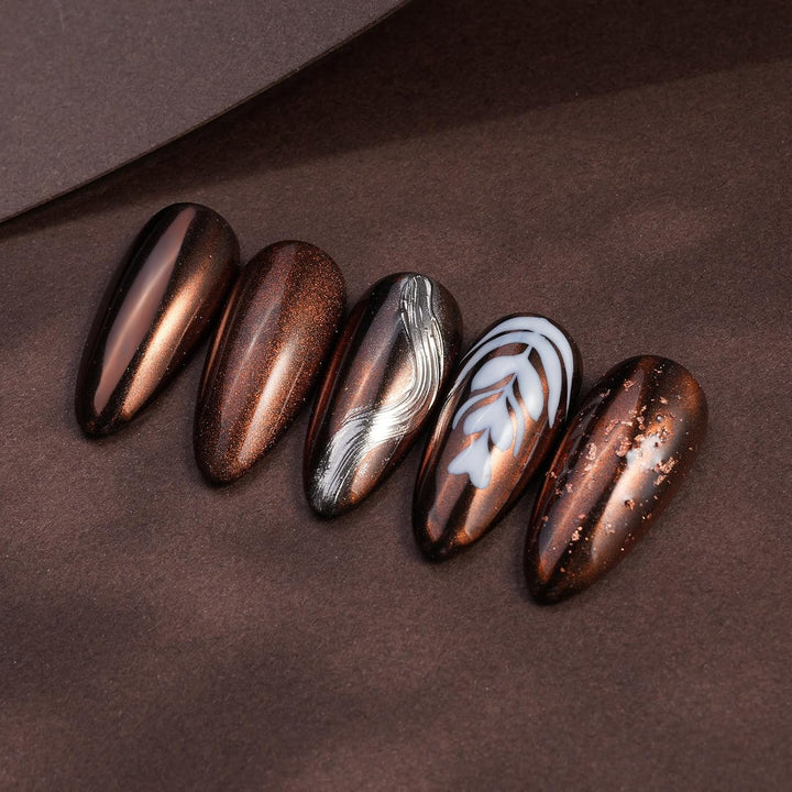 Chrome Nail Powder - Coffee Chocolate Effect Nail Art Mirror Chrome Nail Powder, Brown Metallic Mirror Chrome Powder Pigment for Nail Art Decoration