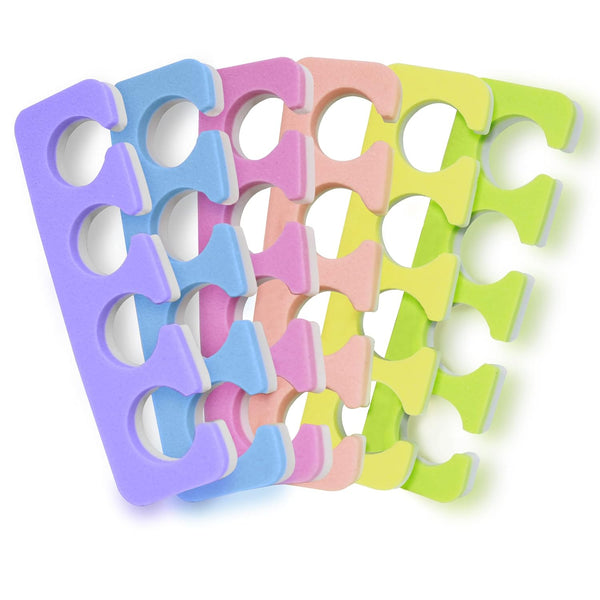 Toe Separators Set - 24 Pieces Premium Pedicure Tool Kit Super Soft & Durable Two Tone