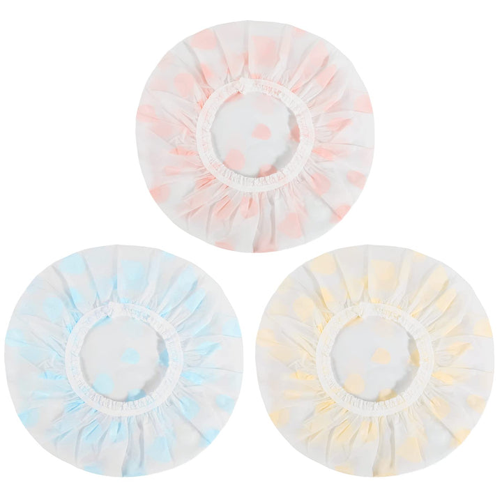 Shower Cap, 3 Pcs Waterproof Reusable Shower Caps Bath Hair Hat Stocking Stuffers for Women Men Kids