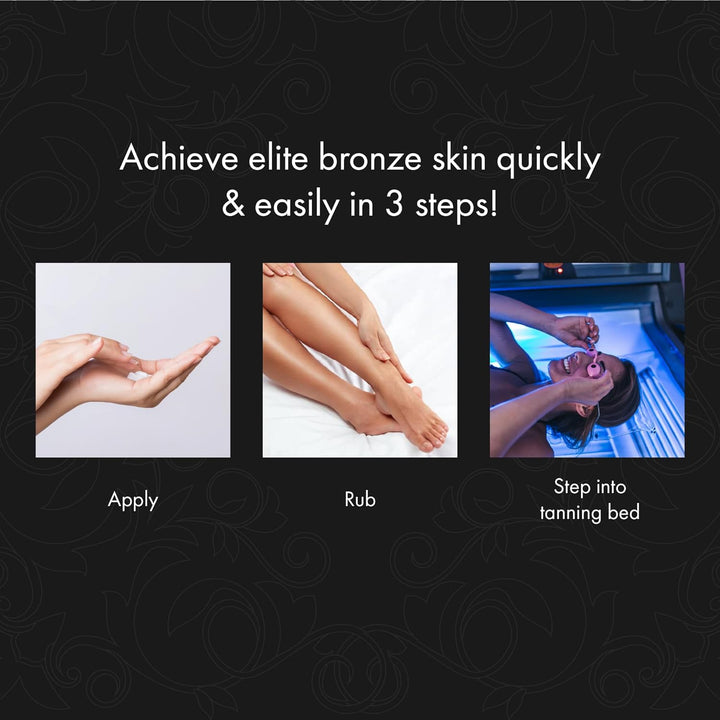 SOLID BLACK 100X Dark Tanning Lotion Indoor Outdoor Tan Enhancing Silicone Bronzer Tanning Bed Lotion 13.5 Fl Oz (400 Ml)