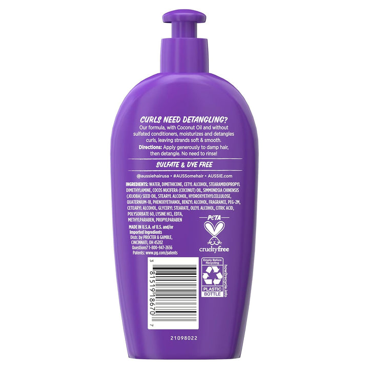 Miracle Curls with Coconut Oil, Paraben Free Detangling Milk Treatment, 6.7 Fl Oz