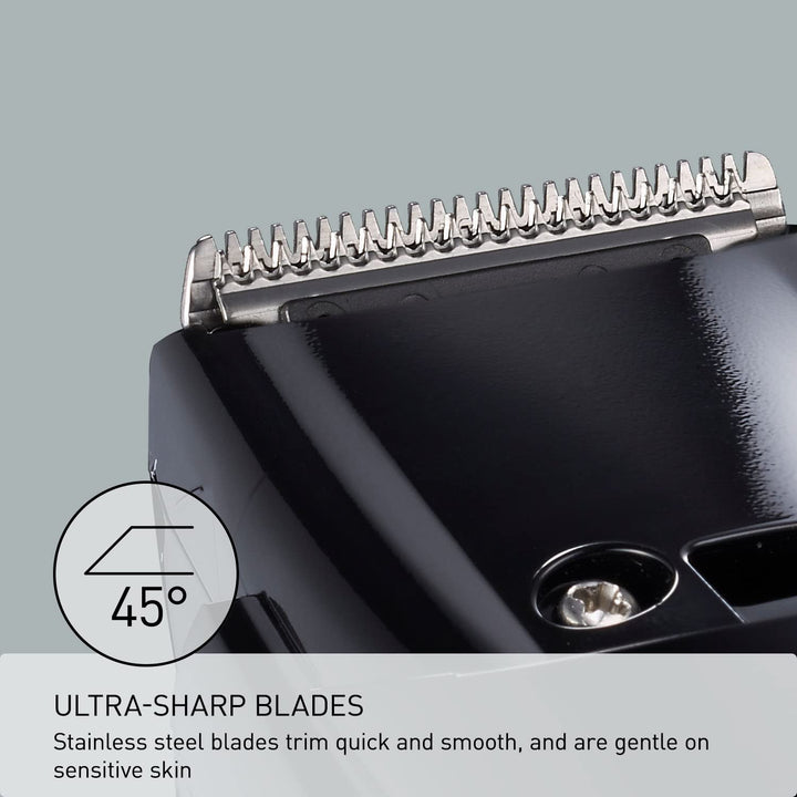 Cordless Beard Trimmer for Men with Precision Dial, 19 Adjustable Length Settings, Rechargeable Battery, Washable - ER-GB42-K (Black)