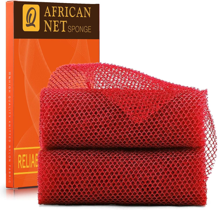 3 Pieces African Bath Sponge African Net Long Net Bath Sponge Exfoliating Shower Body Scrubber Back Scrubber Skin Smoother,Great for Daily Use (Pink,Yellow,Purple)