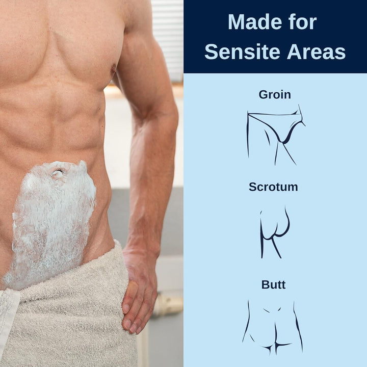 Intimate/Private at Home Hair Removal Cream for Men - Painless, Flawless, Soothing Depilatory for Unwanted Coarse Male Body Hair, 100Ml