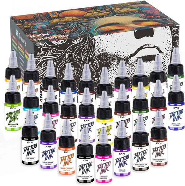 Tattoo Ink with 28 Colors Has High Saturation and Is Easy to Color the Indoor Tattoo Studio Is Renowned for Its Smooth Flow Characteristics Unlocking Unlimited Possibilities for Tattoo Creation