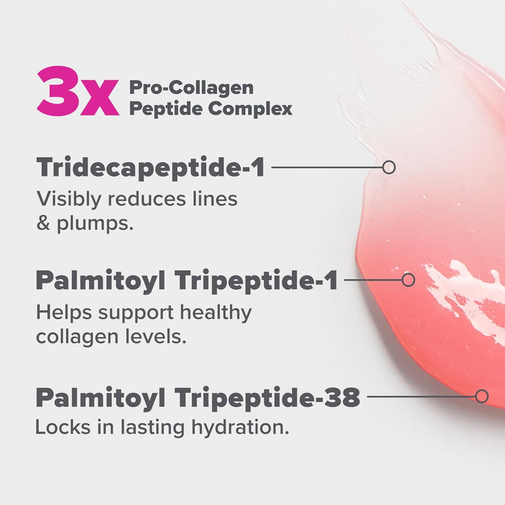 Pro-Collagen Peptide Gloss Lip Balm, Hydrates & Smooths Lips, Sheer & Glossy Finish for Fuller Lips, Sheer Tint, Non-Sticky, Cruelty-Free