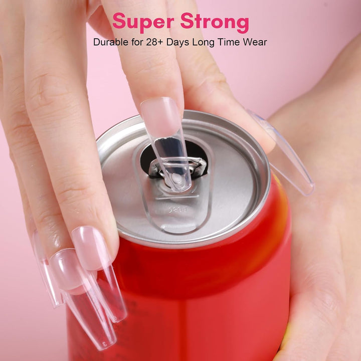 Super Strong Nail Glue for Press Ons: Acrylic Nail Tips-Fake Nails-Salon Quality, Brush On, Quick Dry, Easy Application Durable & Long-Lasting Fast Glue False Nails, Hema Free