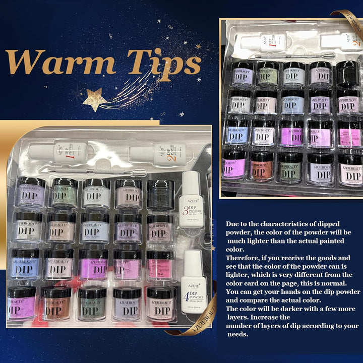 Dip Powder Nail Kit Starter Color Changing Glitter 20 Colors Magic Special Effect Dipping Powder Liquid Set with Base/Top Coat Activator for French Nails Manicure DIY Salon