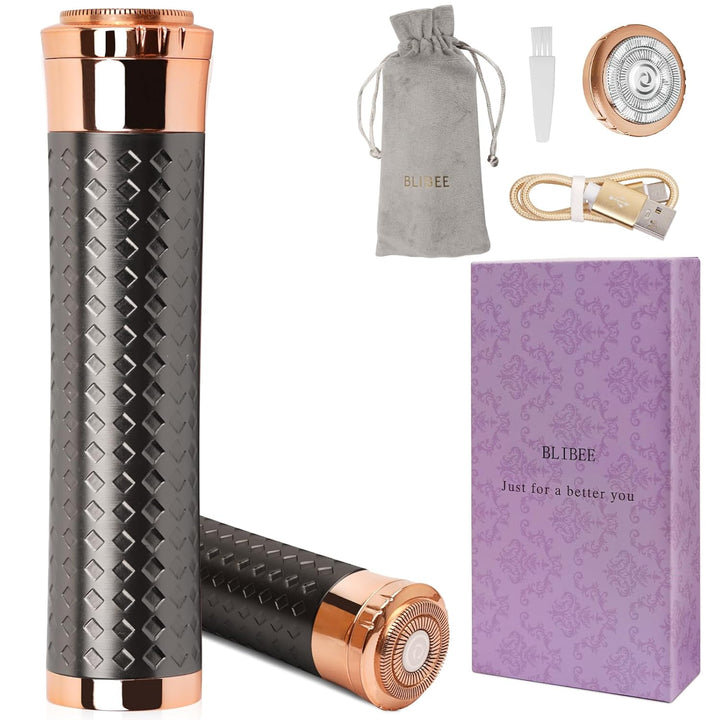 Facial Hair Removal for Women, Rechargeable Hair Removal Device, Painless Face Electric Razor/Shaver for Lip, Arms, Face, Peach Fuzz (Gold)