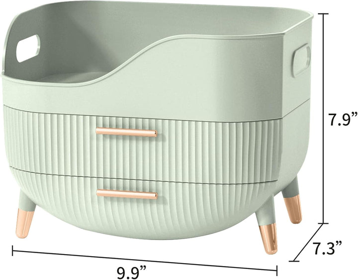 Makeup Organizer with Drawers,Skincare Organizer for Vanity,Storage Box with Handle,Large Cosmetic Display Case for Dresser, Bathroom Countertop