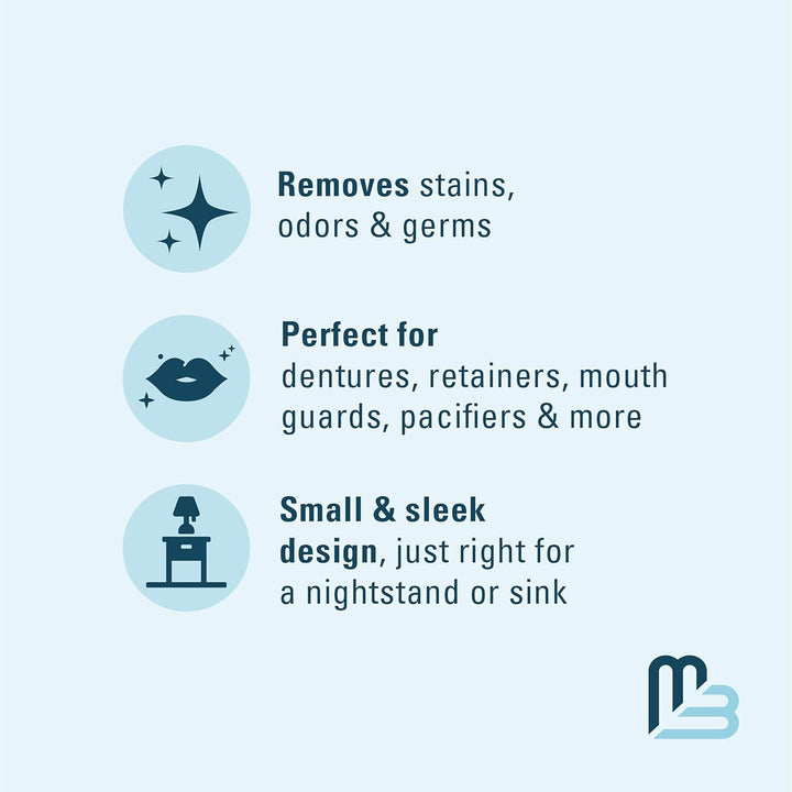 Denture Bath Case and Retainer Case, Denture Bath Cup for Invisalign Retainers Mouthguards Dentures Cleaner Kit with Strainer Spill-Free Portable Retainer Cleaner Case by