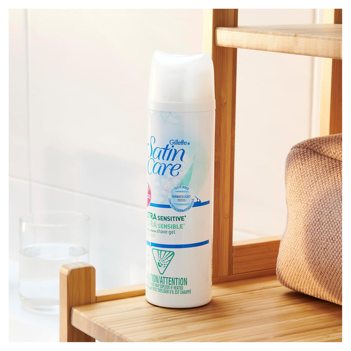 Satin Care Ultra Sensitive Shave Gel for Women, Pack of 2, 7Oz Each, Frangrance Free