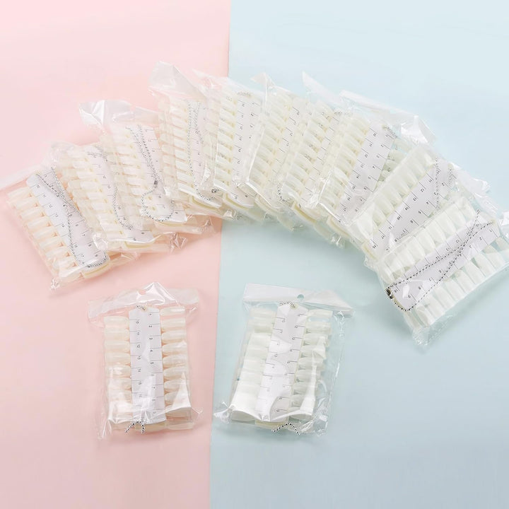 6 Sets 216 Tips Nail Color Swatch, Double Layer Tips Clear Nail Color Display Palette Paint Practice Color Chart Swatches