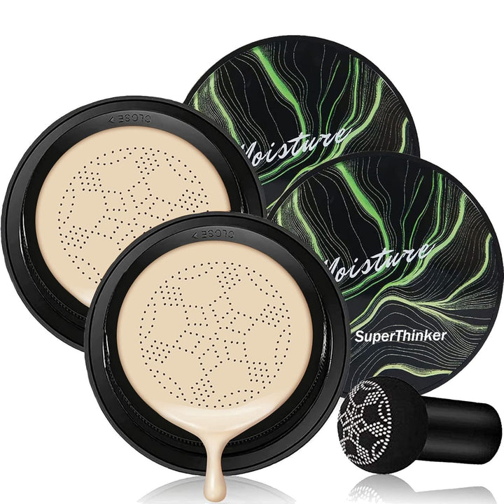 Air Cushion CC Cream Mushroom Head Foundation, Moisturizing BB Cream Makeup Long Lasting Matte Concealer (Natural)