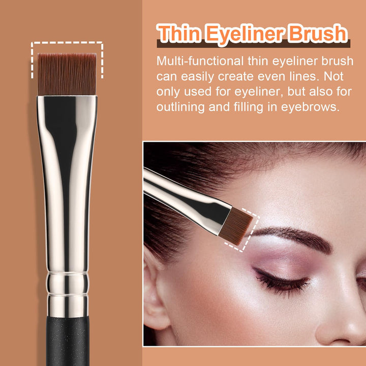 Thin Flat Eyeliner Brush, Precise Eyebrow Definer Brush, Concealer Brush for Cover Blemishes (Multifunctional Flat Brush)