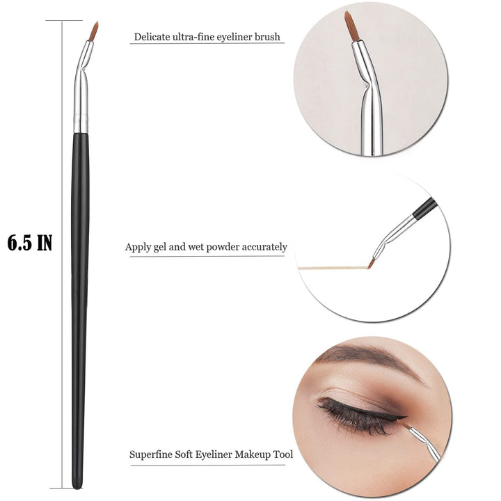 Fine Angled Eyeliner Brushes,  Precision Gel Eye Liner Brush,Synthetic Bristles Eye Makeup Tool,Ultra Thin Slanted Flat Angle for Beauty Cosmetic Tool