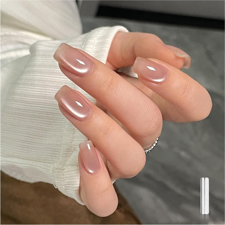 Glassy Cat Eye Gel Nail Polish, 16Ml Glitter Holographic UV Gel Polish with Magnet, Reflective Translucent, 2341 Silvery Moonlight