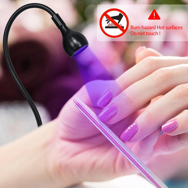 Nail Lamp LED Nail Manicure Dryer Curing Light with Black Gooseneck and Clamp for Gel Nails