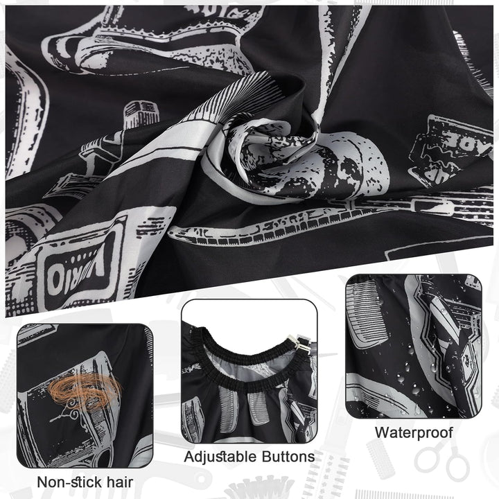 Hair Cutting Barber Cape for Men Women Kids with Neck Duster Brush and Barber Brush, Professional Barber Accessories Cleaning Supplies for Salon Haircut Styling