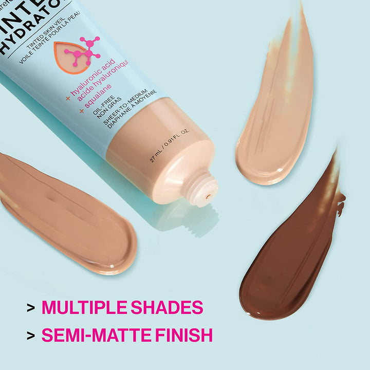 Bare Focus Tinted Hydrator Tinted Skin Veil, Lightweight Buildable Coverage with Hyaluronic Acid & Vegan Squalane, Sheer-To-Medium Coverage, Semi-Matte Finish, Cruelty-Free - Light Medium