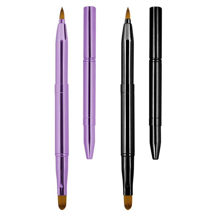 [2 Pack] Lip Brush for Lipstick, Retractable Lip Brushes, Dual-Ended Makeup Brush for Lipstick Lip Gloss, Include Lid