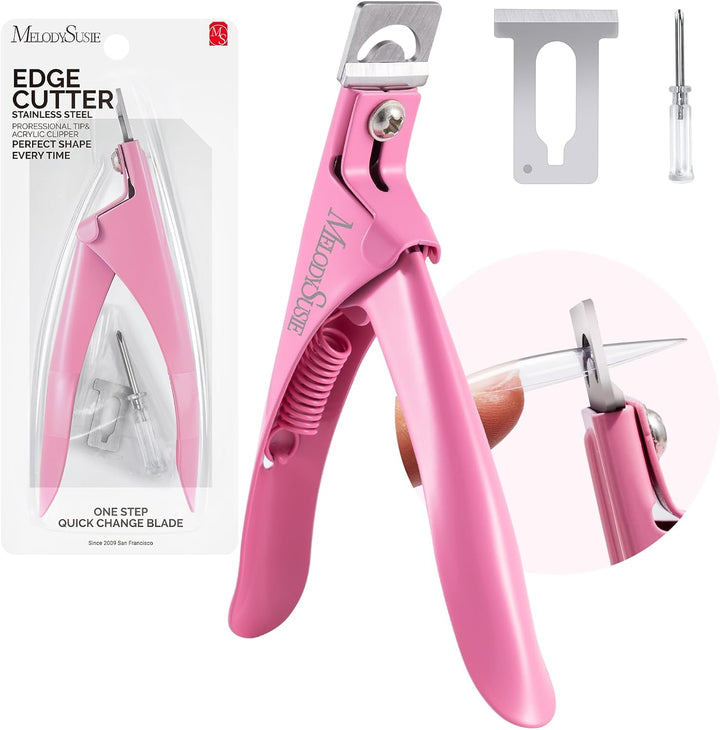 Acrylic Nail Clippers, Professional Nail Clippers Cutters for Acrylic Nails Fake Nail Tips, Adjustable Stainless Nail Trimmer, Manicure Tool for Salon Home Nail Art, Plum