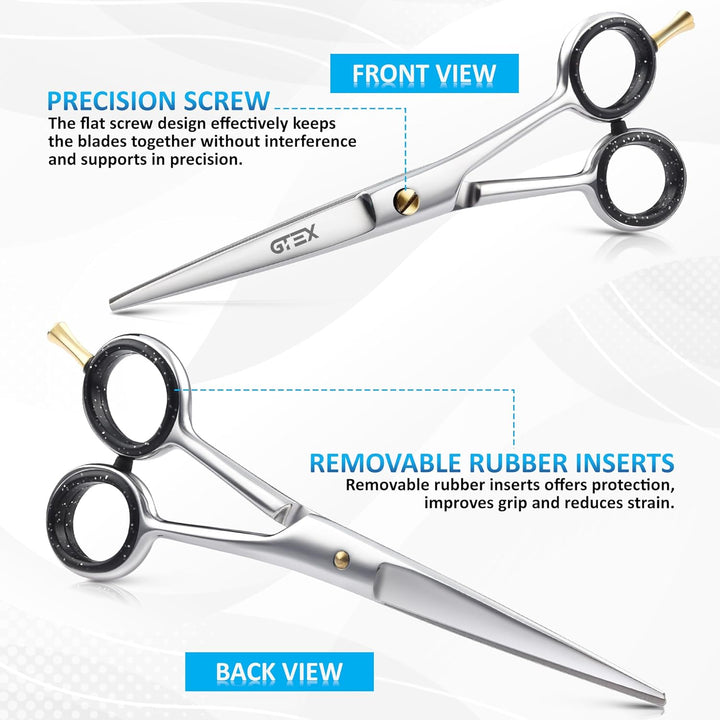Hair Scissors, 6.5 Inch Professional Hair Cutting Scissors for Women Men Adults - Barber Scissors Hair Shears - Super Sharp Haircut Scissors - Tijeras De Peluqueria Profesional