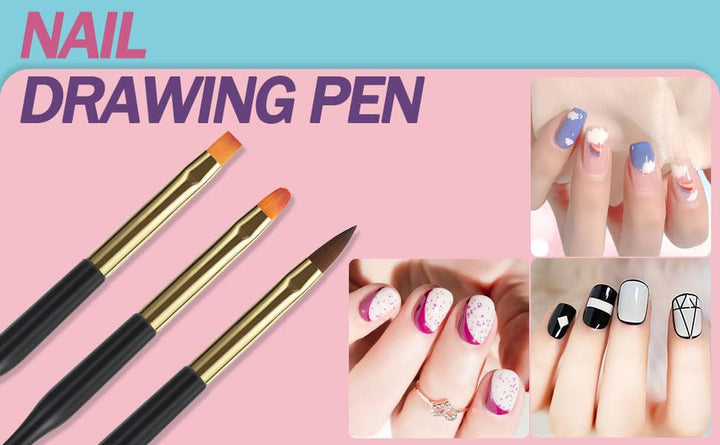 35Pcs Nail Art Pens Brushes,Nail Art Tool Set,Nail Dotting Tools,Nail Dust Brush,Striping Nail Art Brushes for Long Lines,Nail Drawing Pen for Nail Design