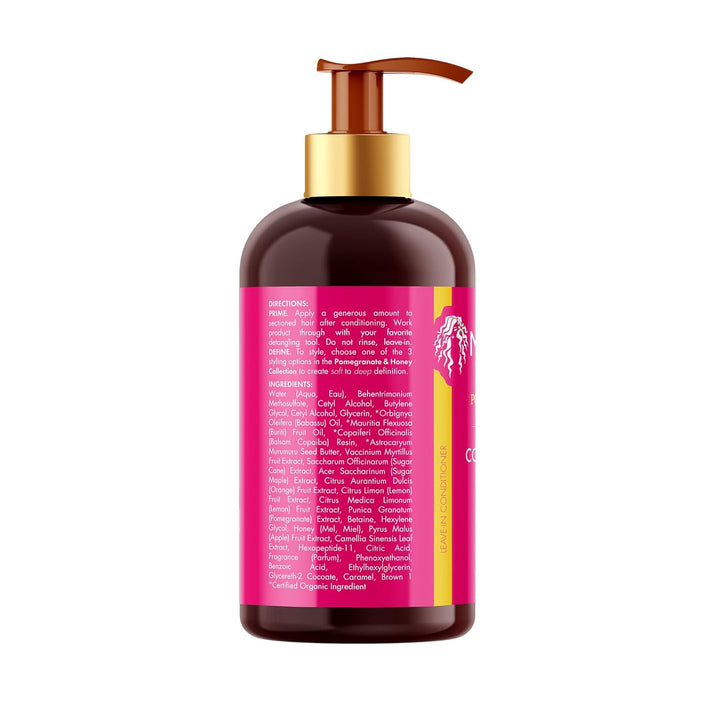 Pomegranate & Honey Leave in Conditioner for Curly Hair - Moisturizing Detangler & Curly Hair Treatment to Help Repair Damage, Prevent Frizz & Improve Shine (12 Fl Oz)