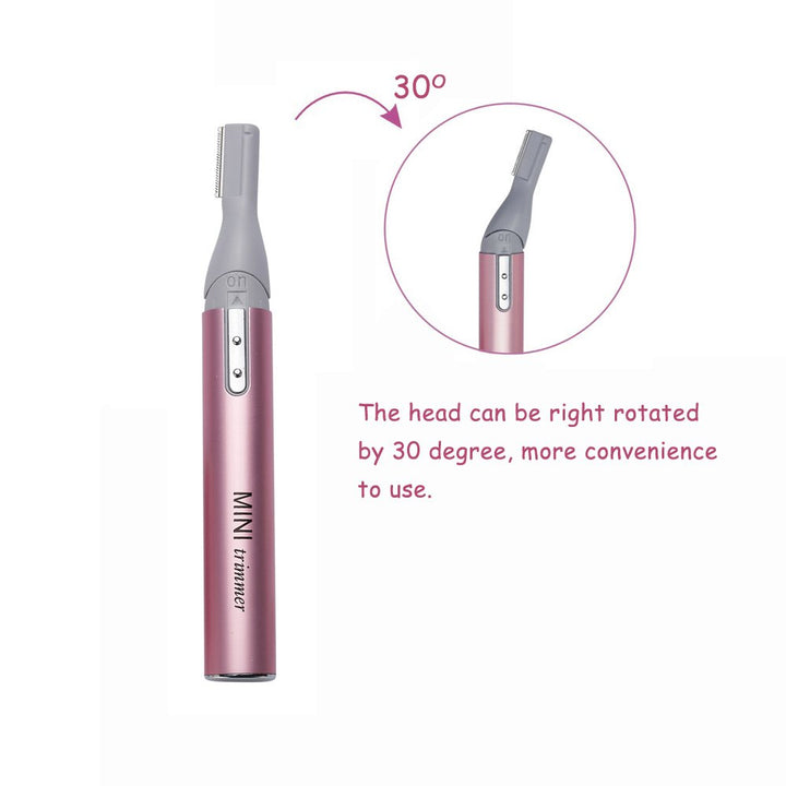 Mini Rotatable Lady Shaver Electric Bikini Facial Precision Trimmer Eyebrow Shaper Razor Kit Underarm Leg Body Hair Remover(Battery Operated) …