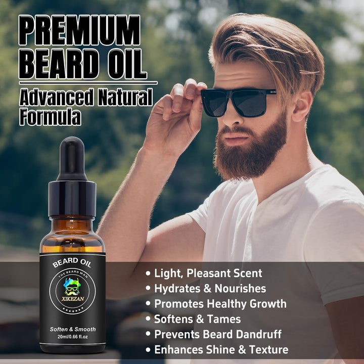 Beard Straightener W/Beard Oil & Balm & Guide E-Book,Upgraded 3 in 1 Hair Straightener Brush Beard Straightening Comb,Unique Stocking Stuffers Gifts for Men Him Dad Husband Birthday Christmas Gifts