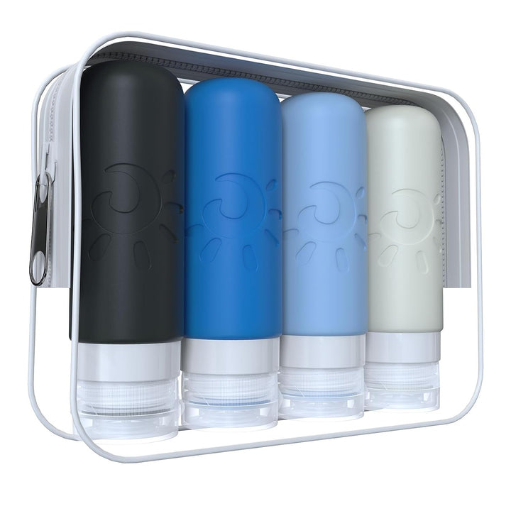Travel Bottles for Toiletries, TSA Approved Travel Containers 3Oz Leak Proof Travel Tubs Refillable Liquid Travel Accessories for Shampoo Conditioner Lotion Body Wash(Multicolored C)