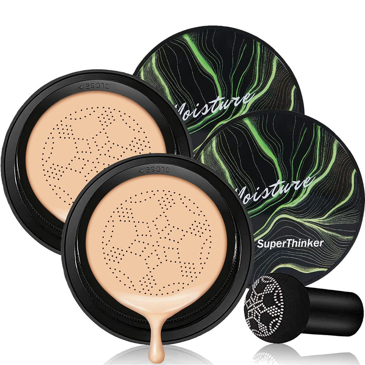 Air Cushion CC Cream Mushroom Head Foundation, Moisturizing BB Cream Makeup Long Lasting Matte Concealer (Natural)