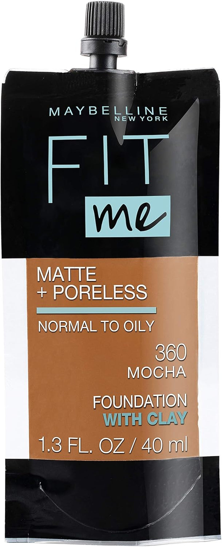 Fit Me Matte + Poreless Liquid Oil-Free Foundation Makeup, Classic Ivory, 1 Count (Packaging May Vary)