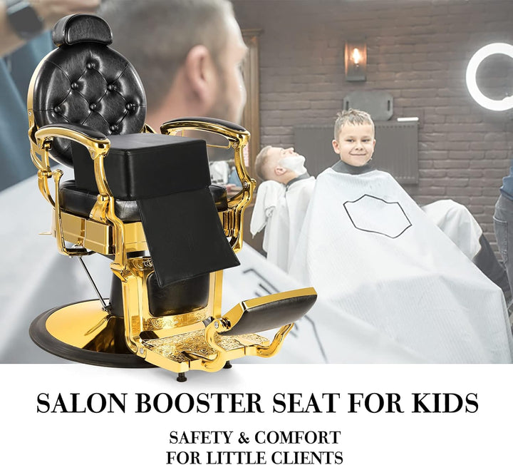 Children Leather Cushion Oversize Barber Salon Booster Seat,Spa Equipment Black