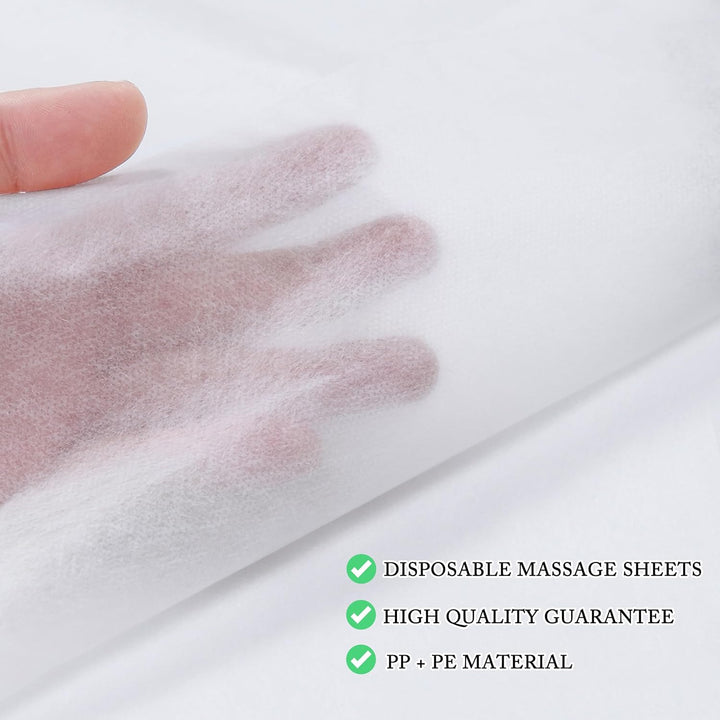 Disposable Bed Sheets 100 Pcs 31" X 71" Massage Table Sheets Non Woven Fabric SPA Bed Cover Breathable for Massage Beauty Tattoos(White)