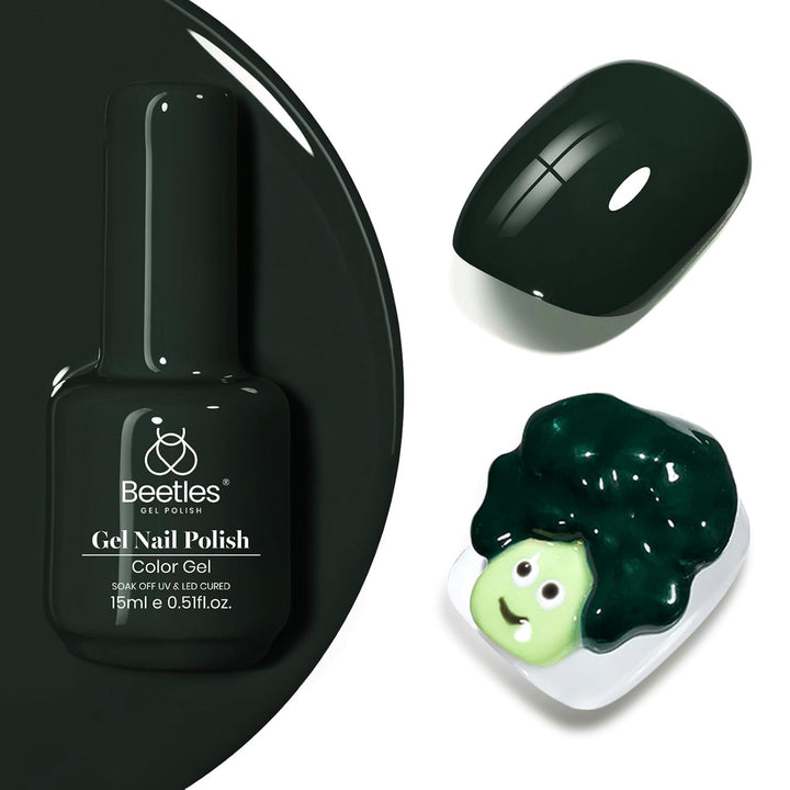 Beetles White Gel Nail Polish Black Gel Polish Kit 2 Pcs 15Ml Black and White Polish French Nails Soak off Led Nails Art Manicure Salon Diy at Home