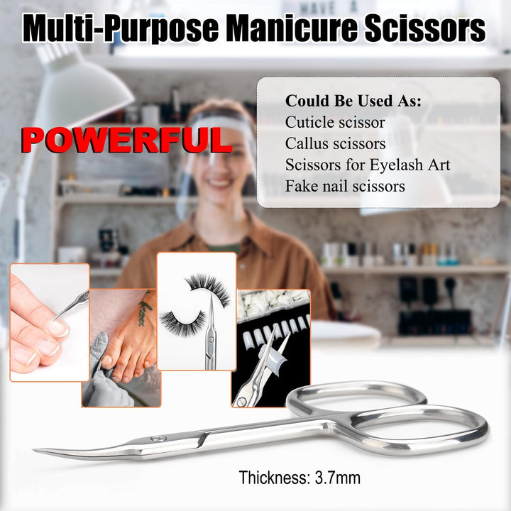 Cuticle Scissors, Extra Fine Tip, for Manicure and Pedicure, Gifts for Men Women