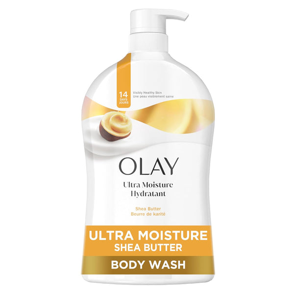 Body Wash for Women, Ultra Moisture, 24Hr Moisturizing, Hydrating & Refreshing, B3 Vitamin Complex, Free of Parabens & Phthalates, for All Skin Types, Shea Butter Scent, 33 Fl Oz
