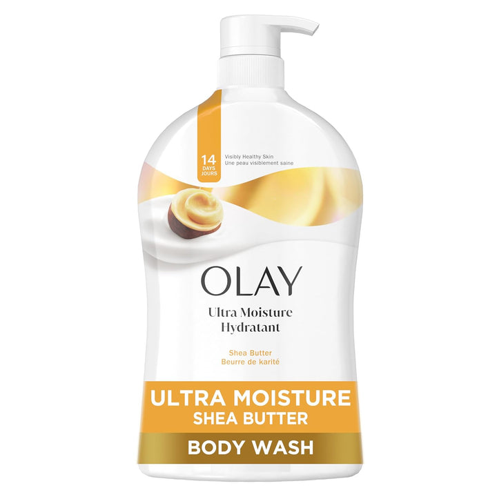 Body Wash for Women, Ultra Moisture, 24Hr Moisturizing, Hydrating & Refreshing, B3 Vitamin Complex, Free of Parabens & Phthalates, for All Skin Types, Shea Butter Scent, 33 Fl Oz