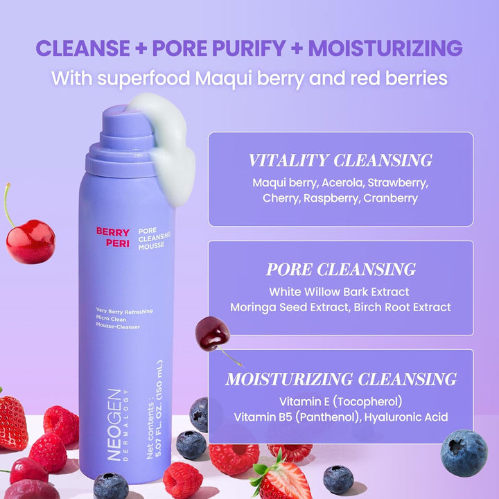 DERMALOGY by NEOGENLAB NEOGEN BERRYPERI PORE CLEANSING MOUSSE 5.07 Oz / 150Ml